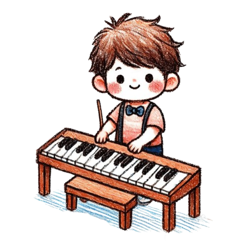 Garoto tocando piano